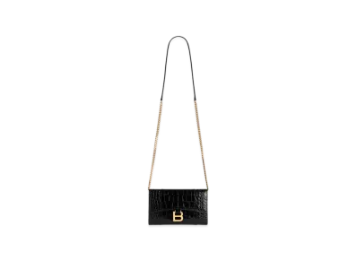 BALENCIAGA Hourglass Chain Wallet "Black"