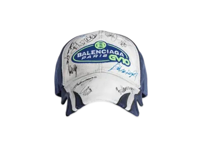 BALENCIAGA Banana Cap "Dirty Effect White/Blue"