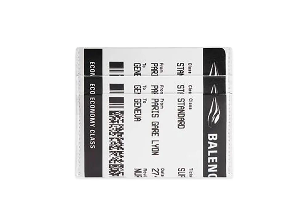 BALENCIAGA Passport Boarding Card Holder "Black/White"
