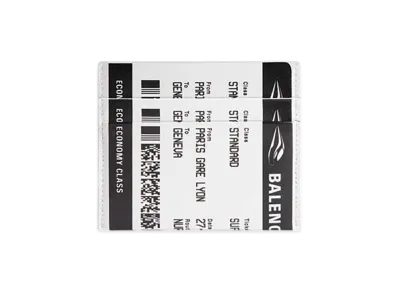 BALENCIAGA Passport Boarding Card Holder "Black/White"
