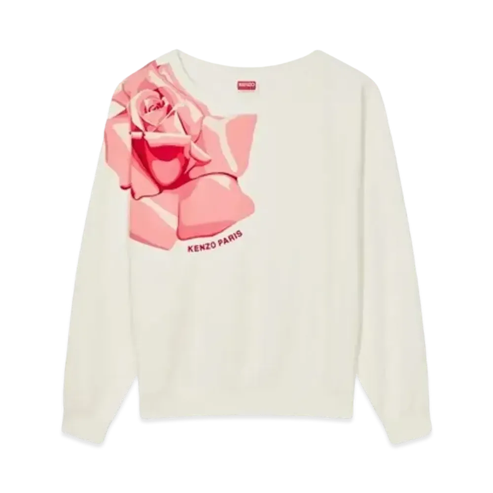 KENZO 'ROSE' Batwing Oversize Sweat "Off White"