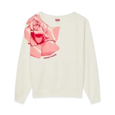 KENZO 'ROSE' Batwing Oversize Sweat "Off White"