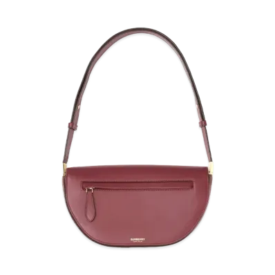 BURBERRY Small Leather Olympia Bag "Burgundy"