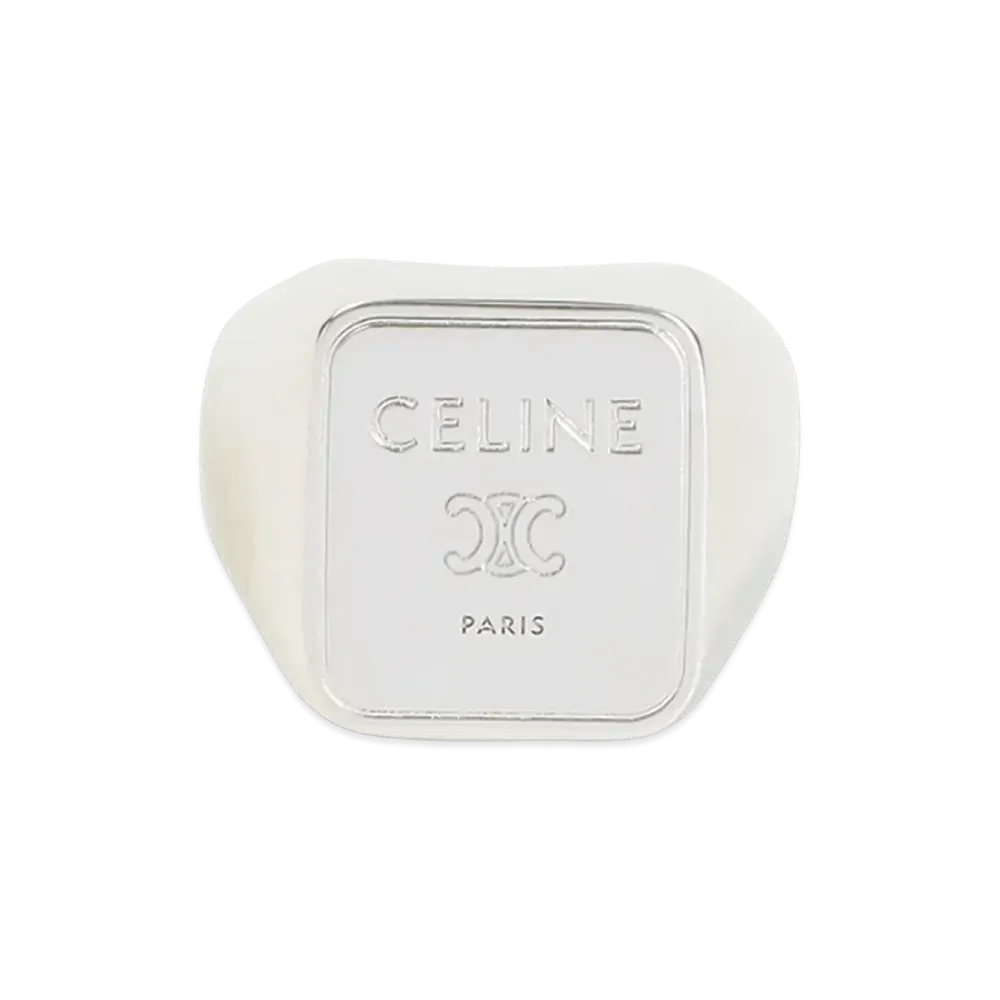CELINE Square Signet Ring "Silver"