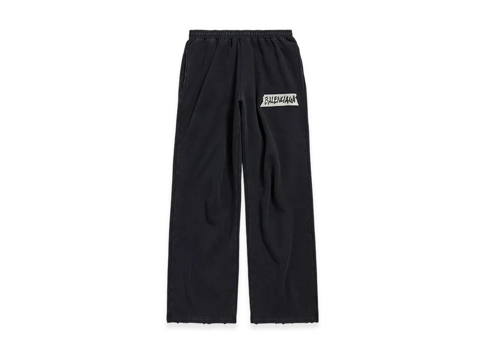 BALENCIAGA Masking Tape Baggy Pants "Faded Black"