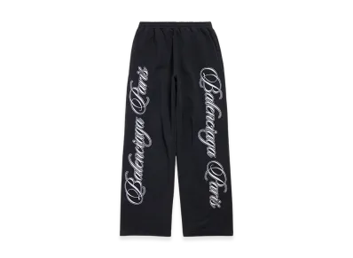 BALENCIAGA Cursive Baggy Pants "Black/White"