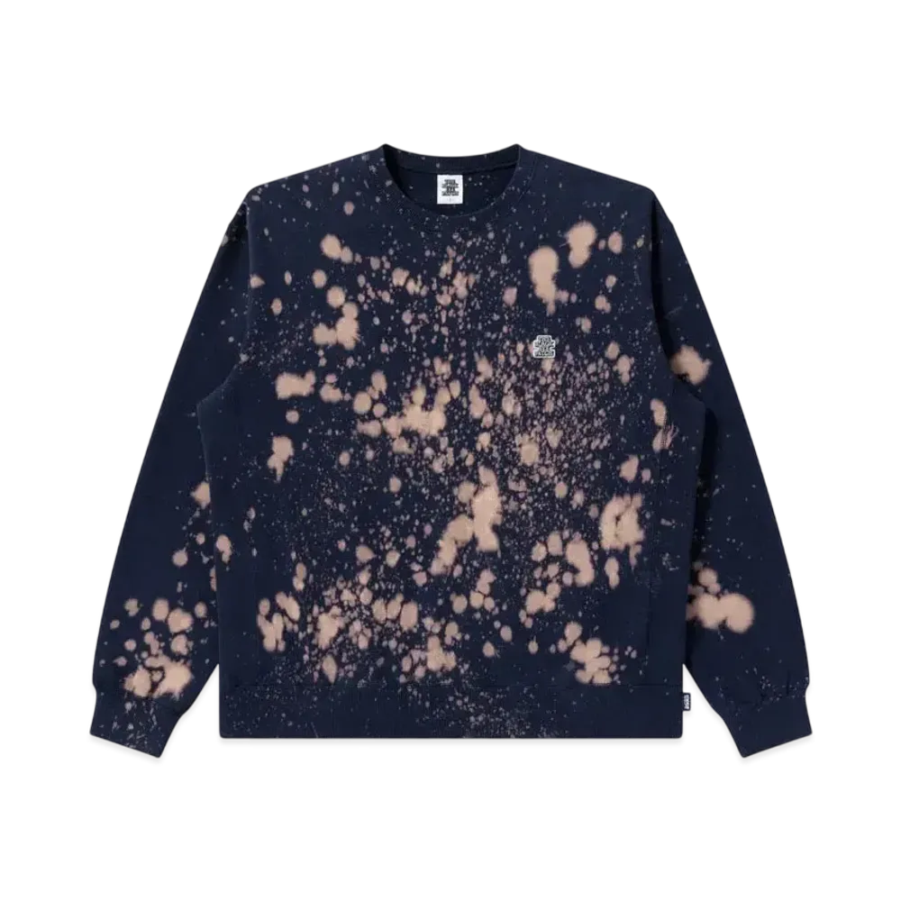 Blackeyepatch Small OG Acid Splattered Crew Sweat "Navy"