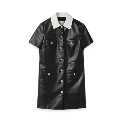 MIU MIU Women's Nappa Leather Dress "Black"