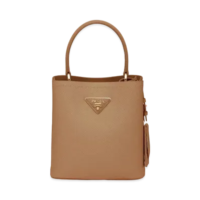 PRADA Pannier Saffiano Leather Small Bag "Camel"