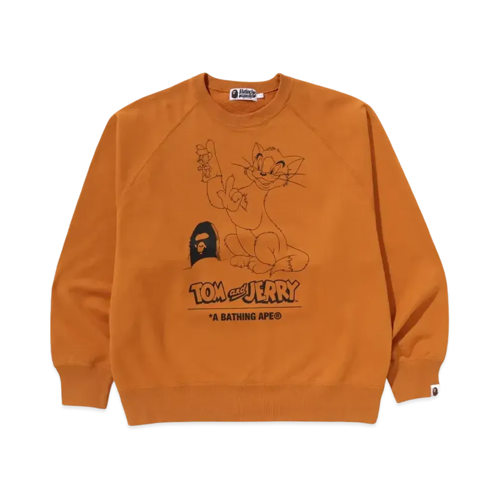 A BATHING APE x Tom And Jerry 85TH Relaxed Fit Crewneck Sweatshirt "Yellow"