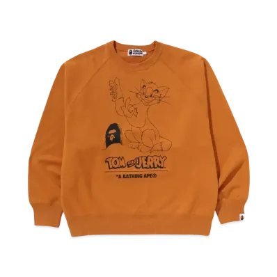 A BATHING APE x Tom And Jerry 85TH Relaxed Fit Crewneck Sweatshirt "Yellow"