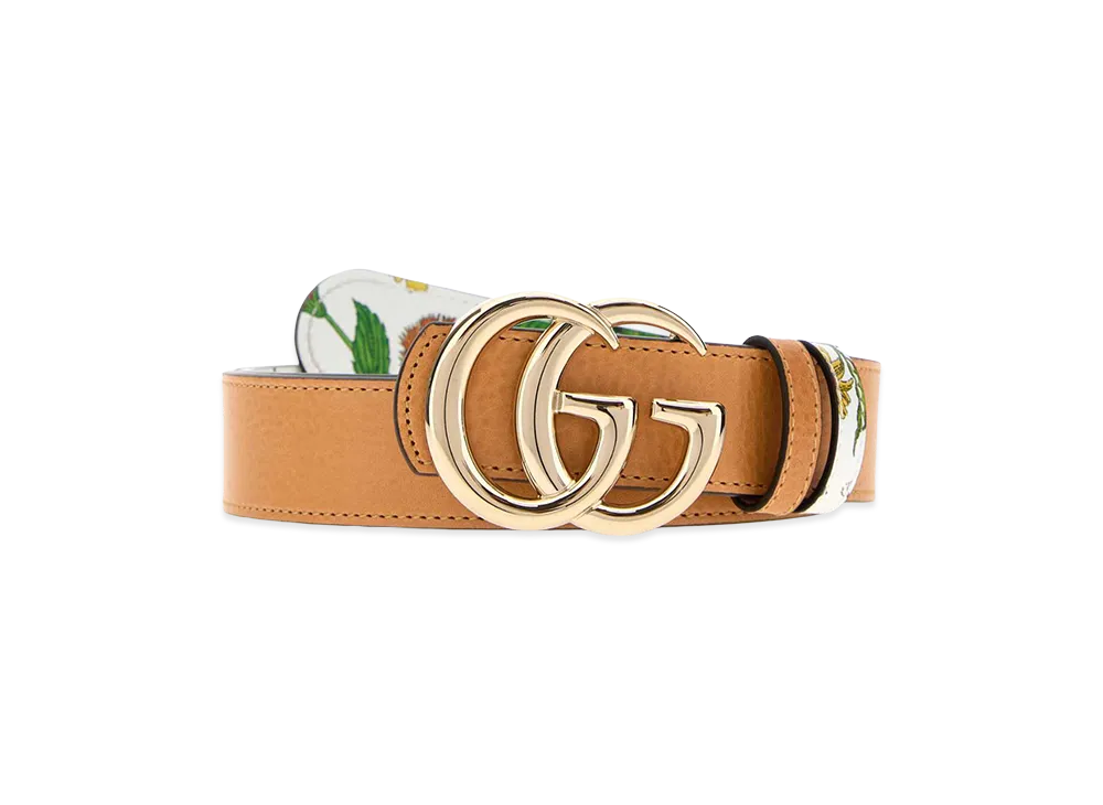 GUCCI Women's Leather GG Marmont Reversible Belt "Orange"