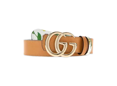 GUCCI Women's Leather GG Marmont Reversible Belt "Orange"