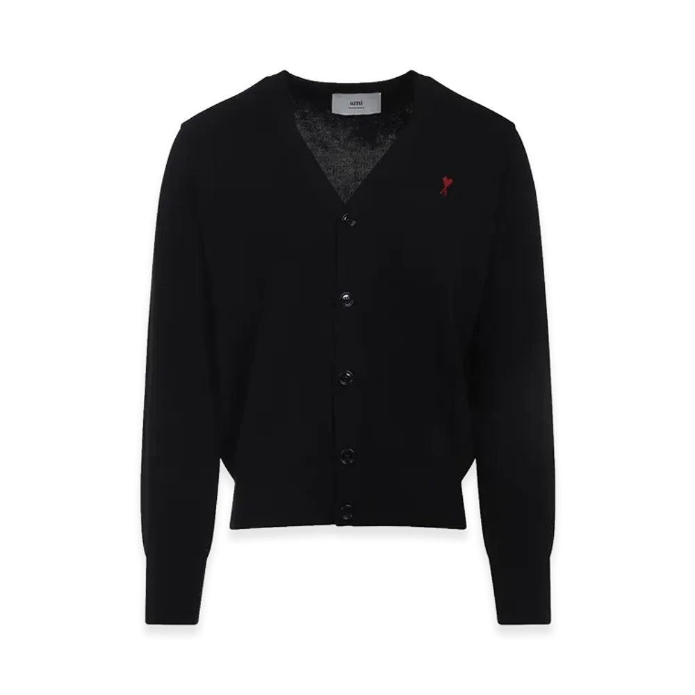 AMI PARIS Cardigan In Merino Wool "Black"