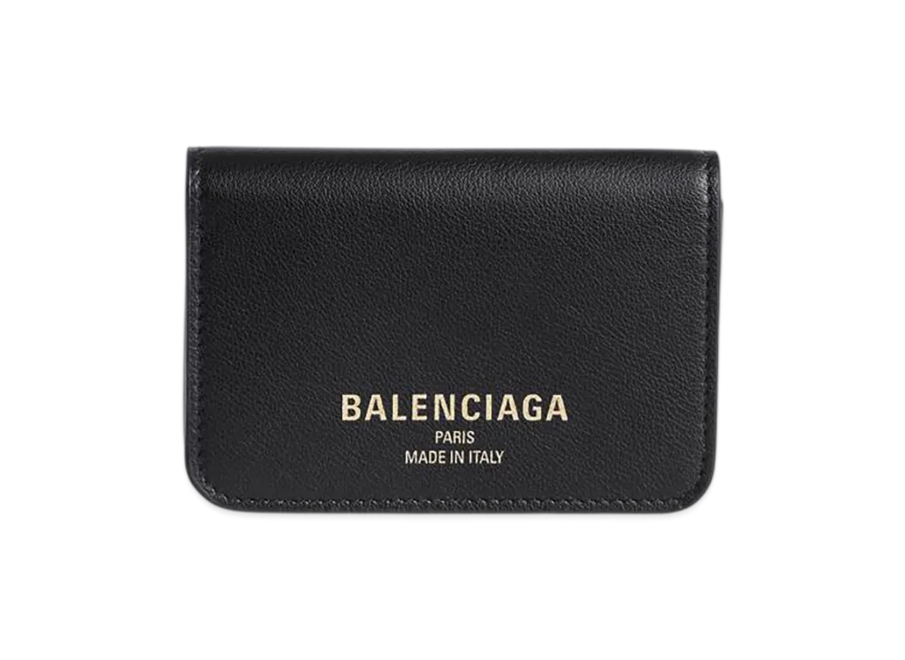 BALENCIAGA Cash 2.0 Flapped Card Holder "Black"