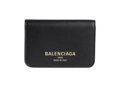 BALENCIAGA Cash 2.0 Flapped Card Holder "Black"