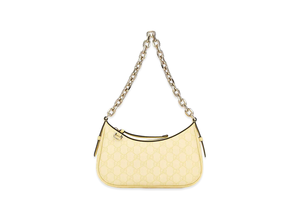 GUCCI Women's Printed Canvas GG Emblem Shoulder Bag "Yellow"