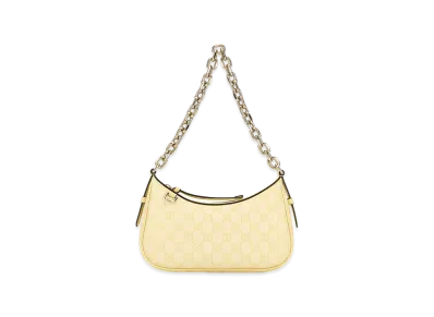 GUCCI Women's Printed Canvas GG Emblem Shoulder Bag "Yellow"