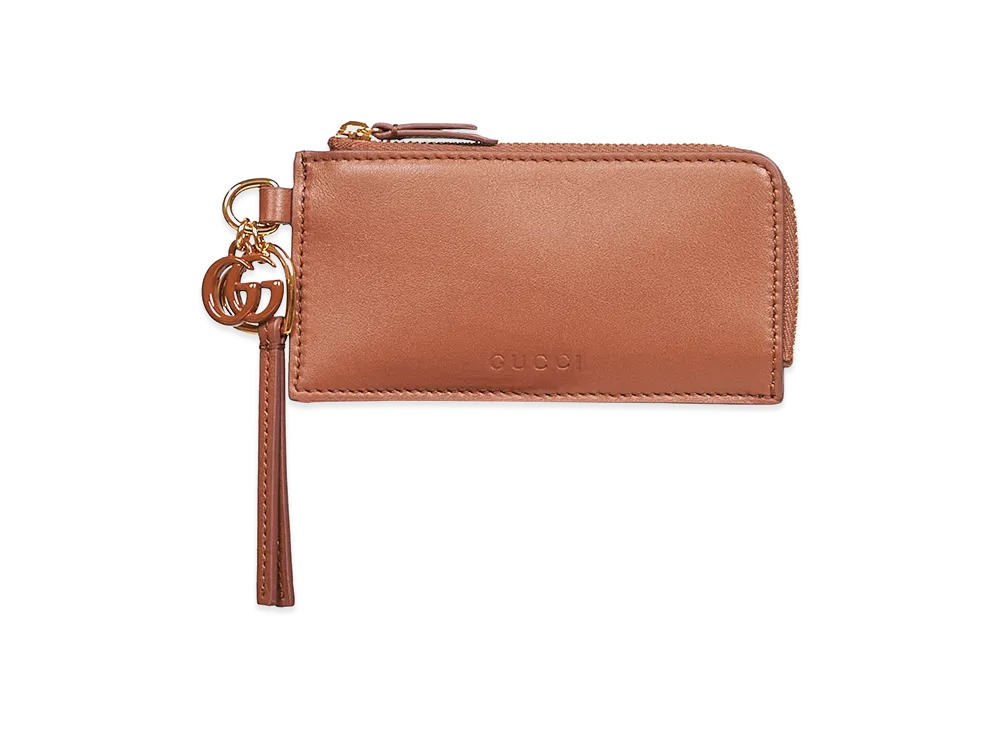 GUCCI Women's Leather Card Holder "Brown"