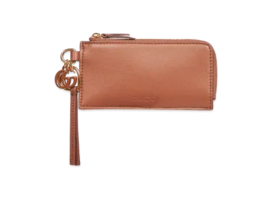 GUCCI Women's Leather Card Holder "Brown"