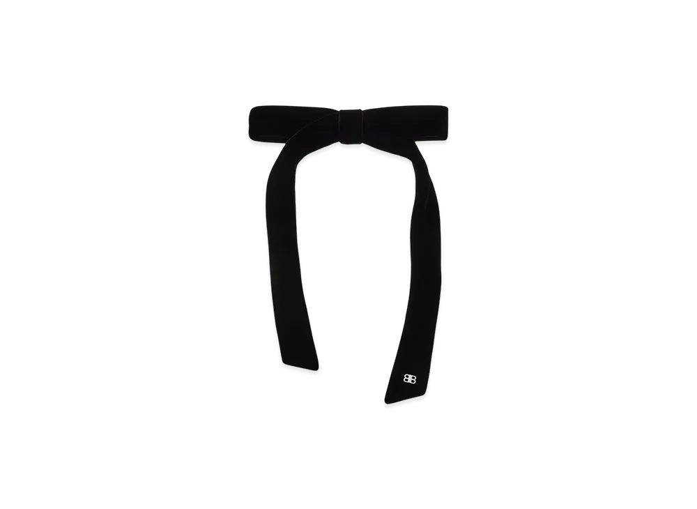 BALENCIAGA Holli Slim Hair Bow "Black/Shiny Silver"