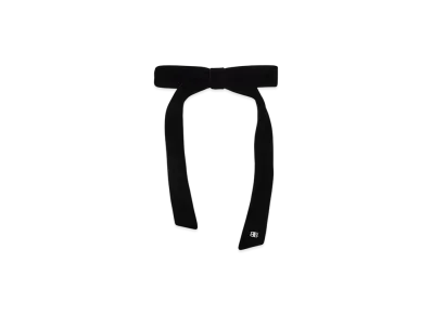 BALENCIAGA Holli Slim Hair Bow "Black/Shiny Silver"