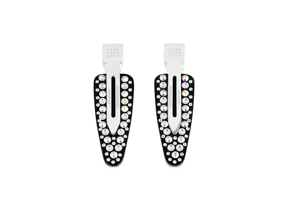 BALENCIAGA Salon BB Clip Set of 2 "Silver/Black"