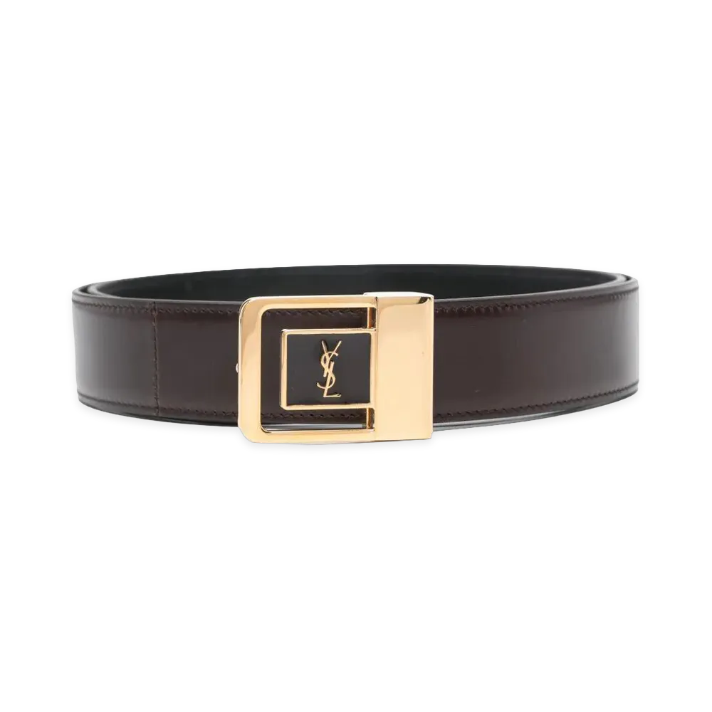 Saint Laurent LA 66 Belt in Smooth Leather "Crista/Dk"