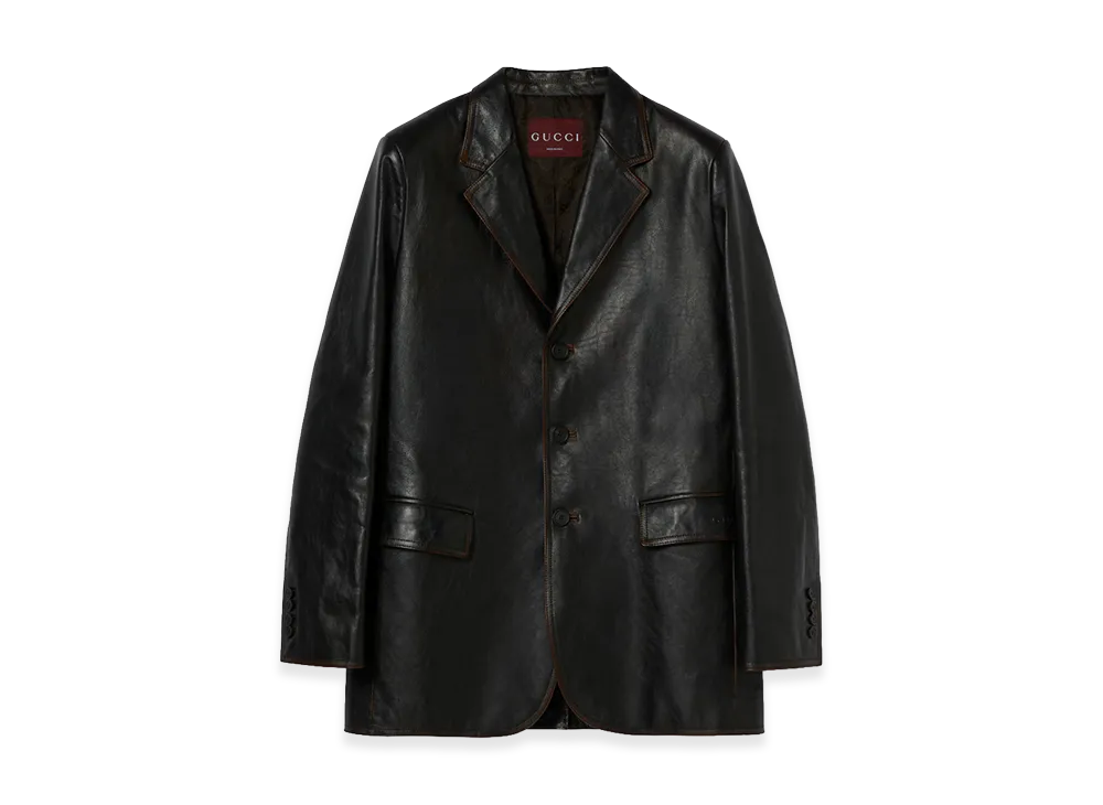 GUCCI Leather Jacket "Blue"