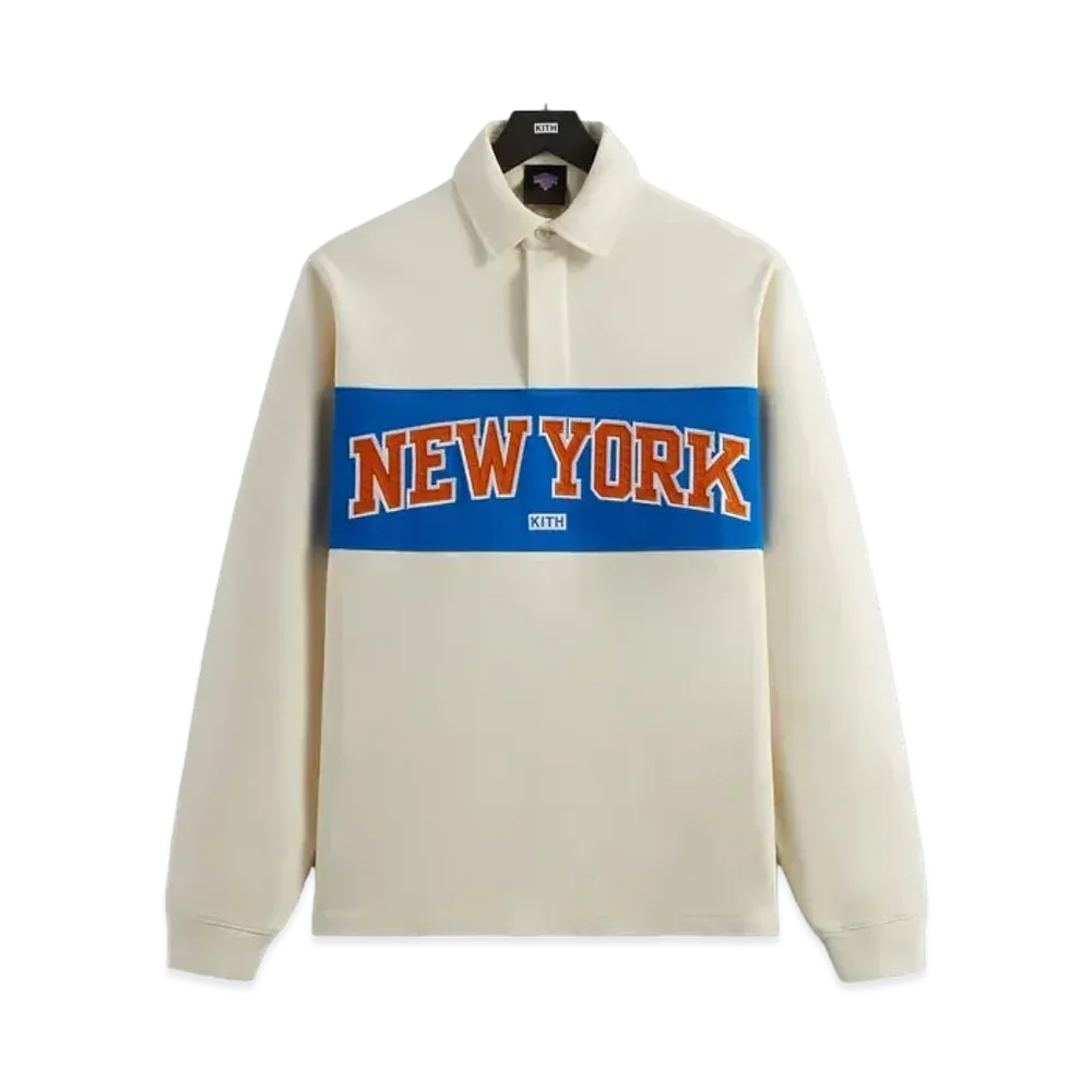 Kith x the New York Knicks Long Sleeve Rugby Shirt "Silk"