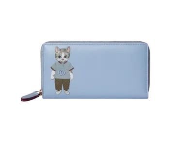GUCCI x Yuko Higuchi Zip Around Wallet Japan Exclusive "Light Blue"