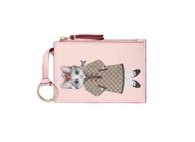 GUCCI x Yuko Higuchi Bicolor Key Case GG Supreme Japan Exclusive "Pale Pink/Beige/Dark Brown"