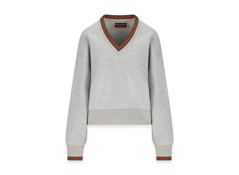 GUCCI Women's 'Web' Sweatshirt "Gray"