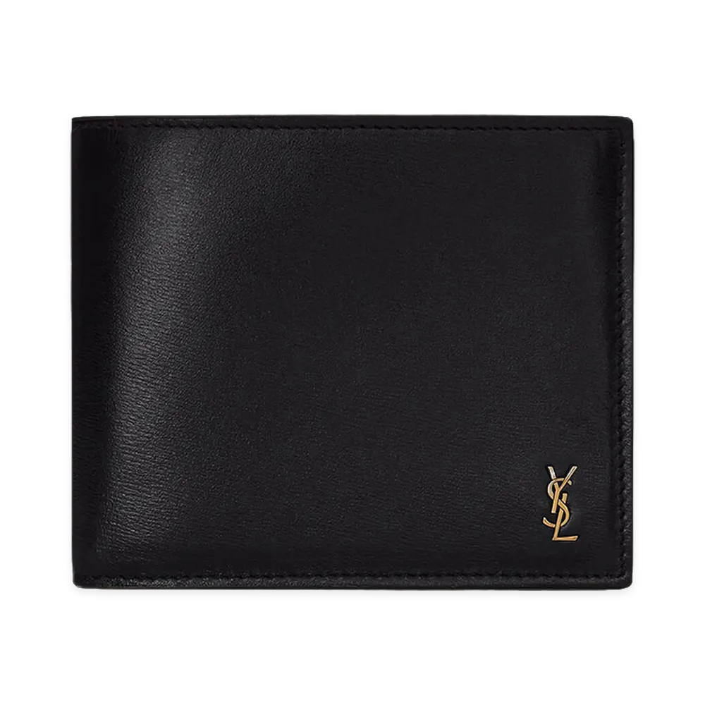 Saint Laurent Portafoglio Tiny Cassandre East/West Piccolo in Pelle Lucida "Black"