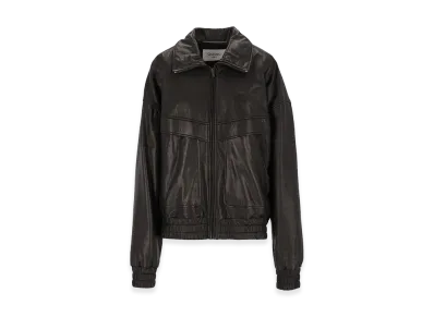 Saint Laurent Jacket In Bubbled Lambskin "Black"
