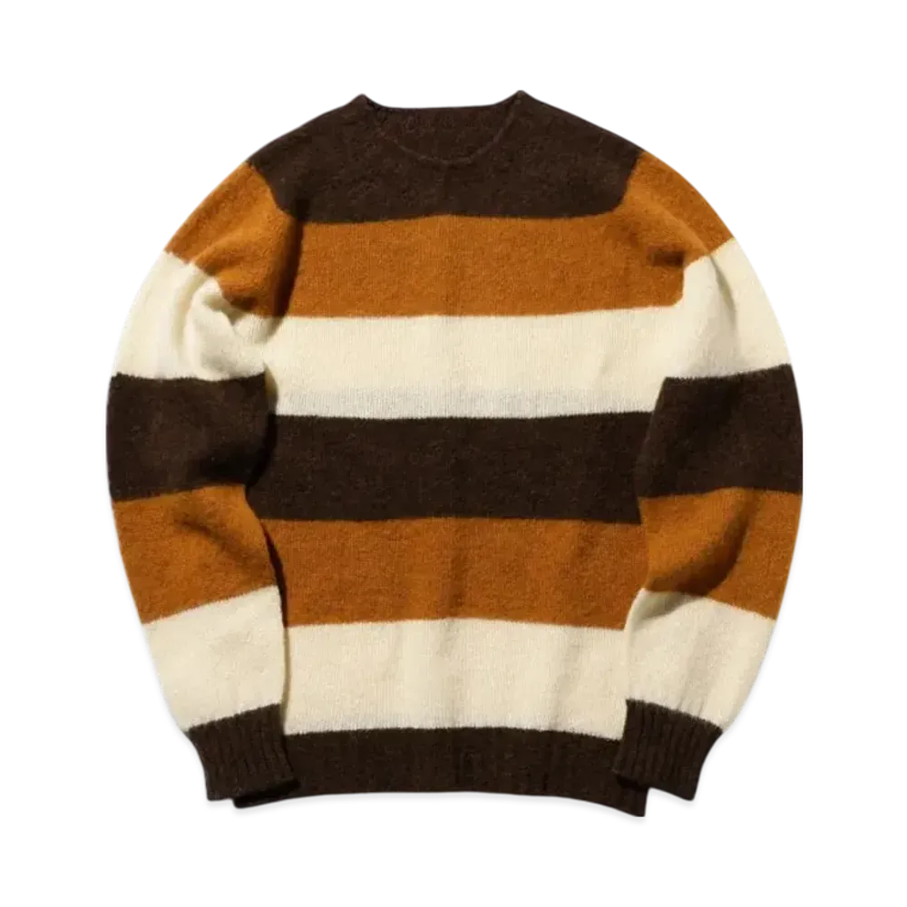 BEAMS Crew Stripe Shaggy "Brown"