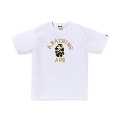 A BATHING APE College Tee "White/Yellow"