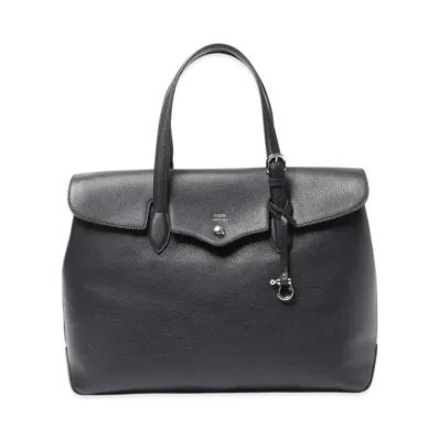 BEAMS Faro / Custom Fratelli Leather Flap Tote Bag "Navy"