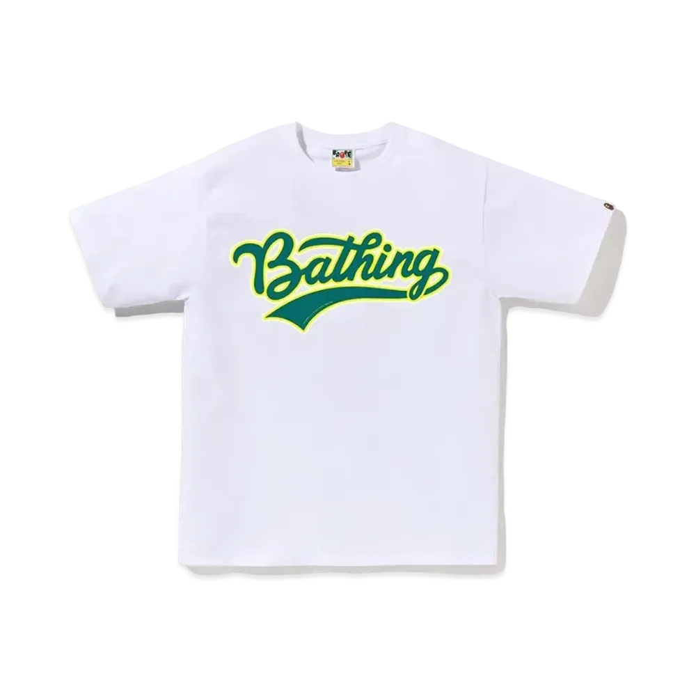 A BATHING APE Varsity Baseball Logo Tee "White"
