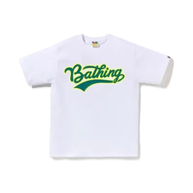A BATHING APE Varsity Baseball Logo Tee "White"