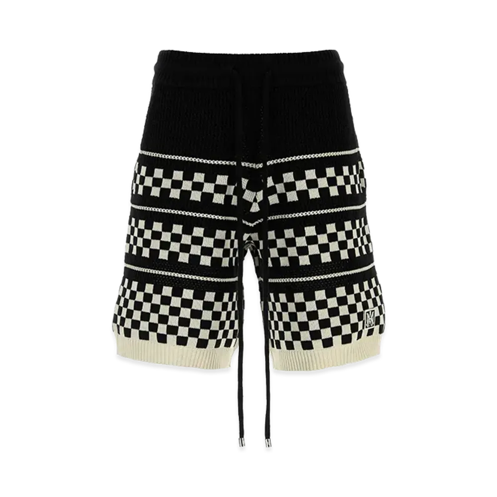 AMIRI Embroidered Wool Blend Bermuda Shorts "Black"
