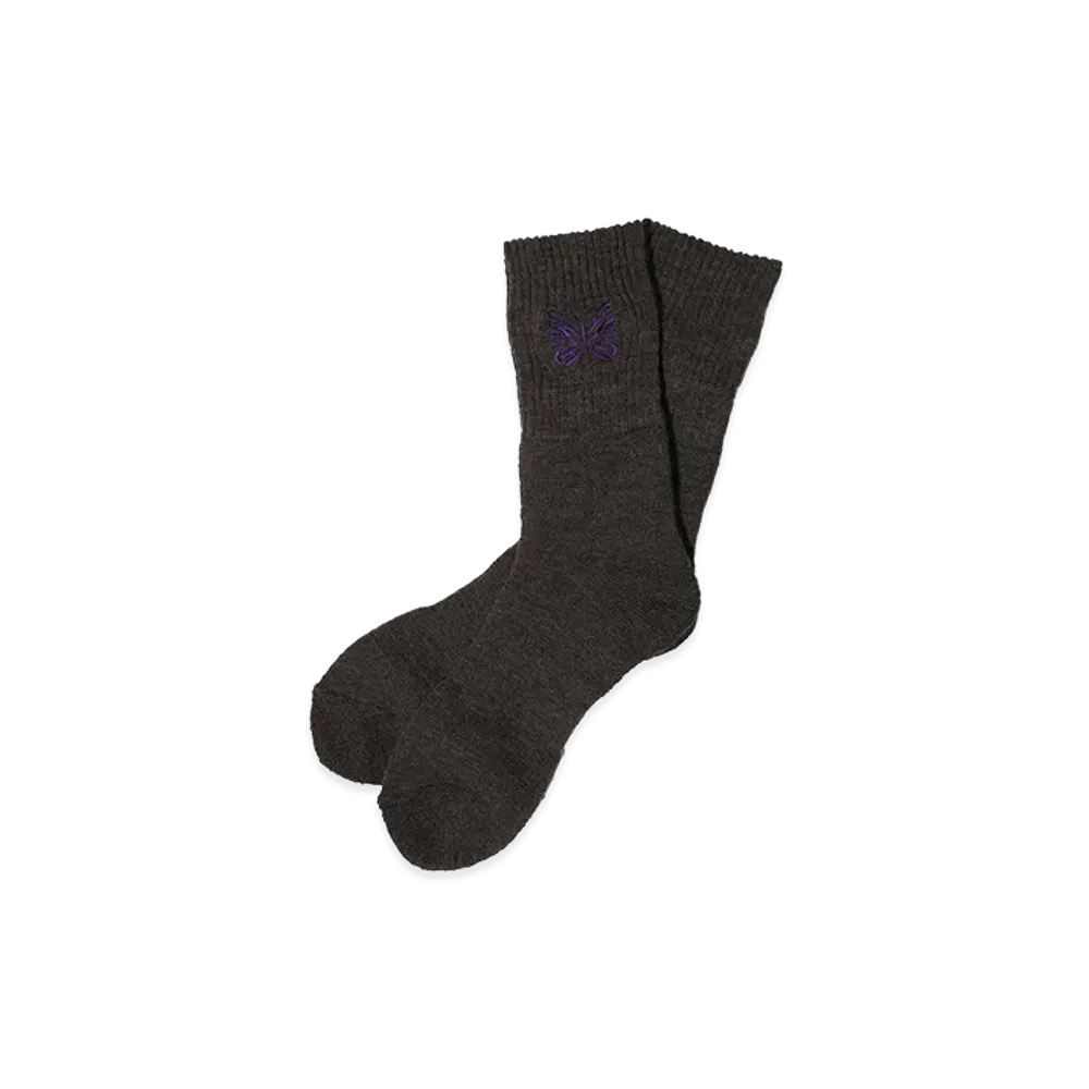 NEEDLES Rib Socks - Shetland Wool "Umber"