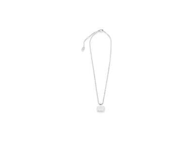 BALENCIAGA Nano Square Long Necklace "Silver"