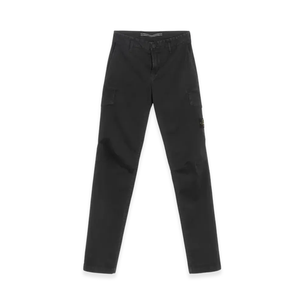 Stone Island 306L1 T.CO+OLD Stretch Broken Twill Cotton Cargo Trousers - 22FW "Black"