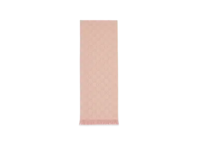 GUCCI Women's Embroidered Wool Scarf "Pink"