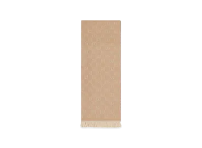 GUCCI Women's GG Wool Scarf "Beige"