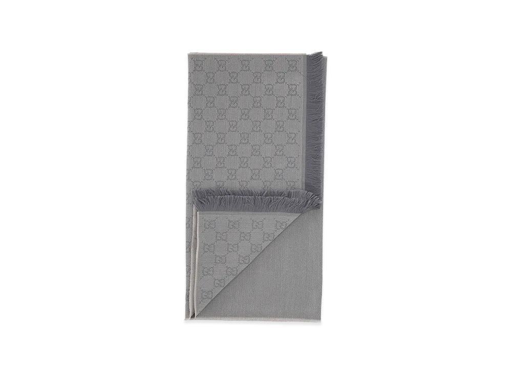 GUCCI Women's GG Wool Scarf "Grey"