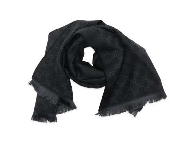 GUCCI Women's GG Wool Scarf "Black"