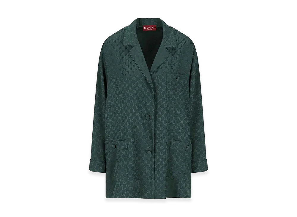 2014SS GUCCI コットンブロード　ワイドカラーシャツ　イタリア製 グッチ ウィメンズ GG シルク シャツ 