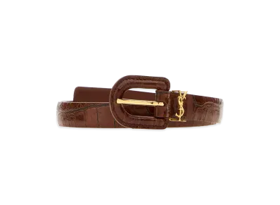 Saint Laurent Women's Leather Belt "Brown"